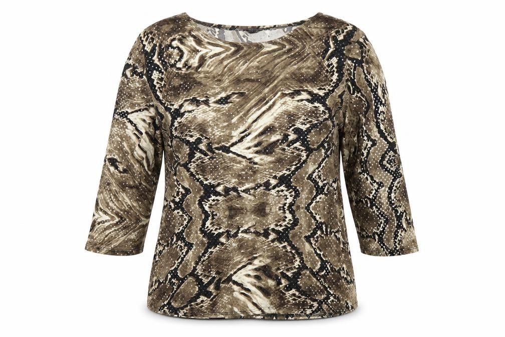 Saloos Women’s Brown Animal Print Blouse Size 16