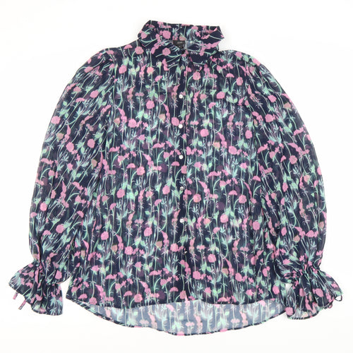 River Island Women's Floral Blouse Size 10 Multicoloured