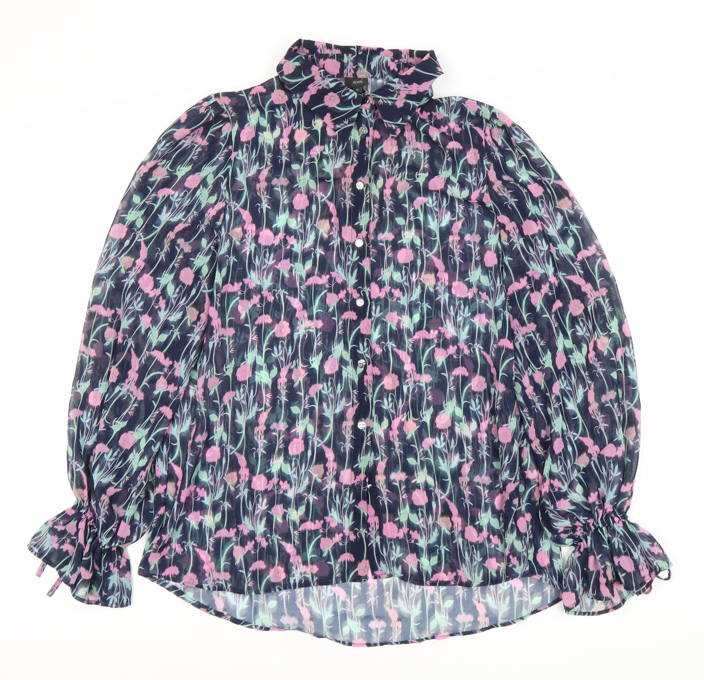 River Island Women's Floral Blouse Size 10 Multicoloured