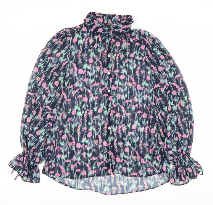 River Island Women's Floral Blouse Size 10 Multicoloured