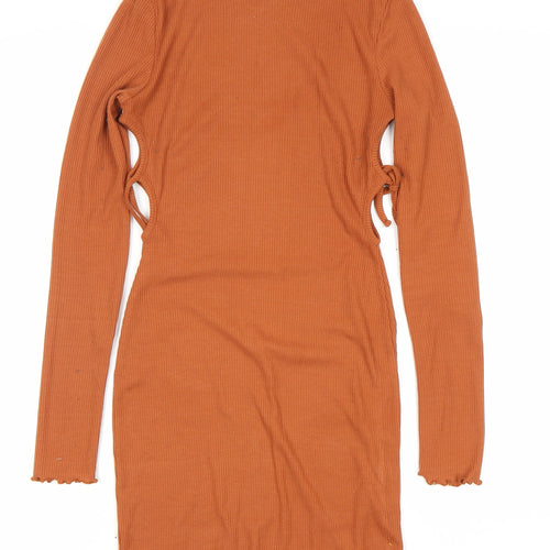 PrettyLittleThing Women's Orange Long Sleeve Dress