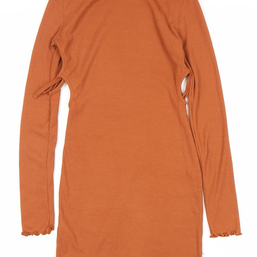 PrettyLittleThing Women's Orange Long Sleeve Dress