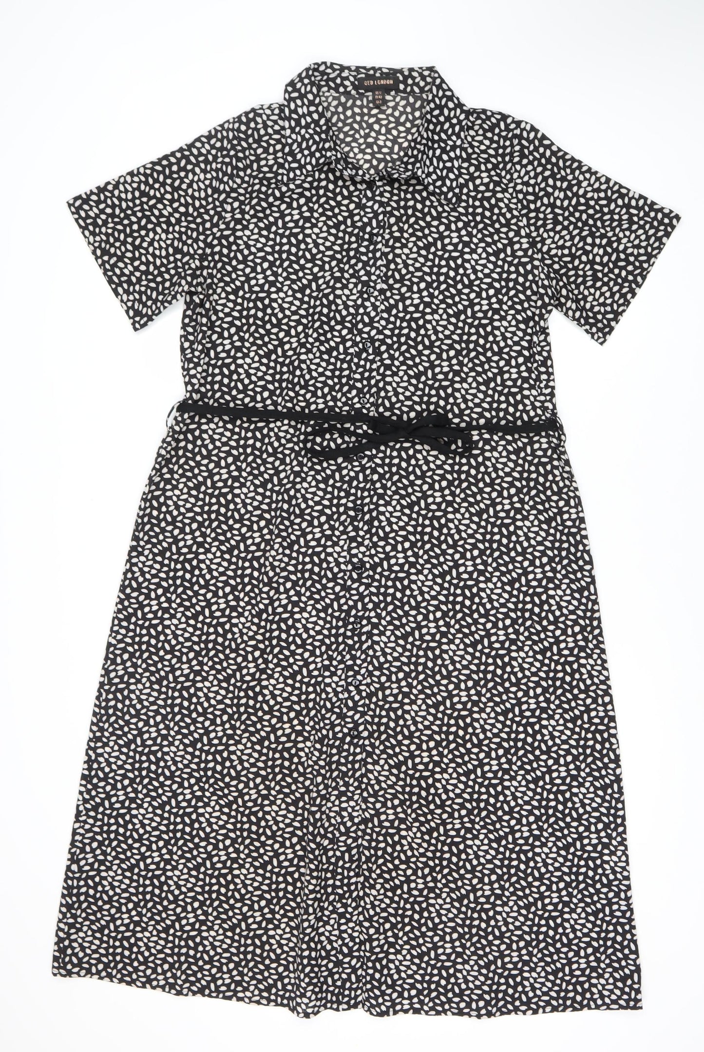 QED London Women's Black Dress Size 12 Animal Print