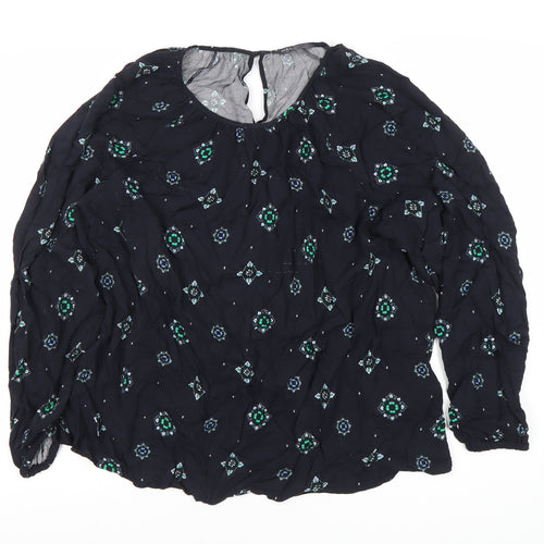 Marks and Spencer Blue Floral Blouse Size 10
