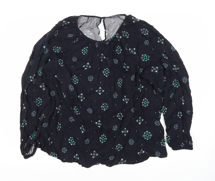 Marks and Spencer Blue Floral Blouse Size 10