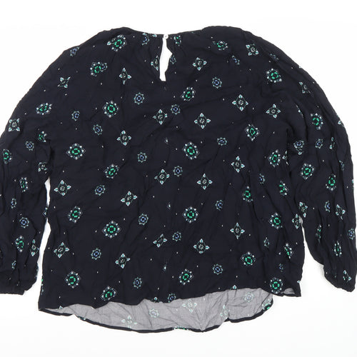 Marks and Spencer Blue Floral Blouse Size 10