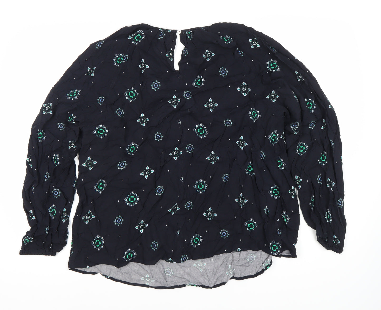 Marks and Spencer Blue Floral Blouse Size 10