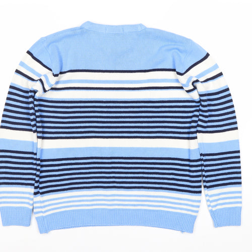 Pier & Helena Women's Blue Striped Pullover Jumper M
