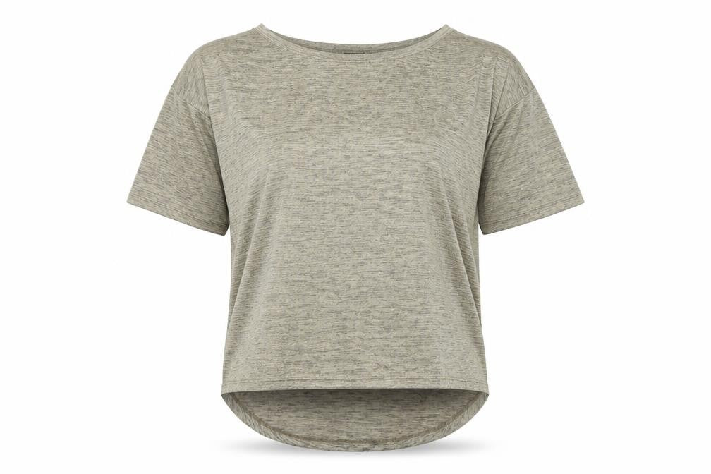 H&M Women's Brown Relaxed T-Shirt, Round Neck, 2XS