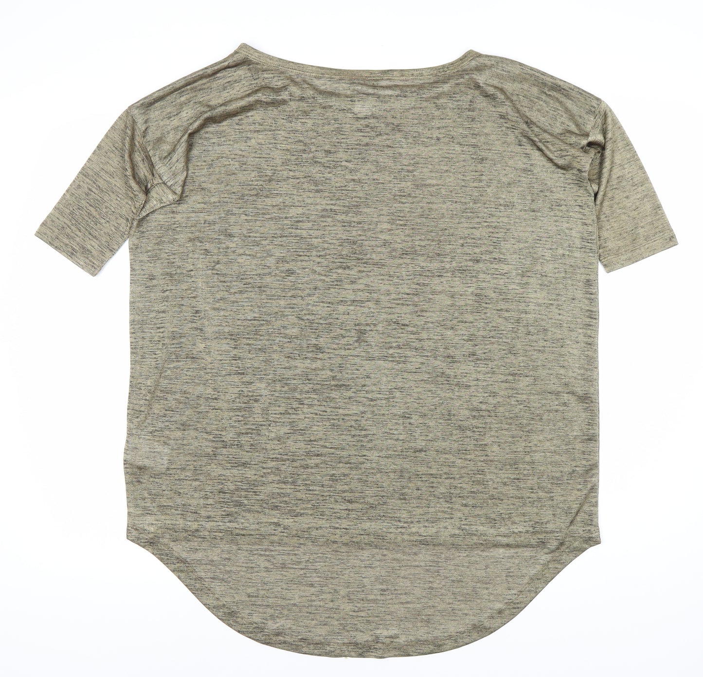 H&M Women's Brown Relaxed T-Shirt, Round Neck, 2XS
