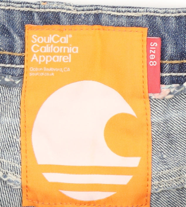 SoulCal Women's Blue Cut-Off Denim Shorts Size 8