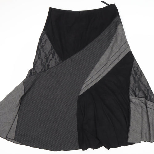 Marks and Spencer A-Line Black Lace Accent Skirt