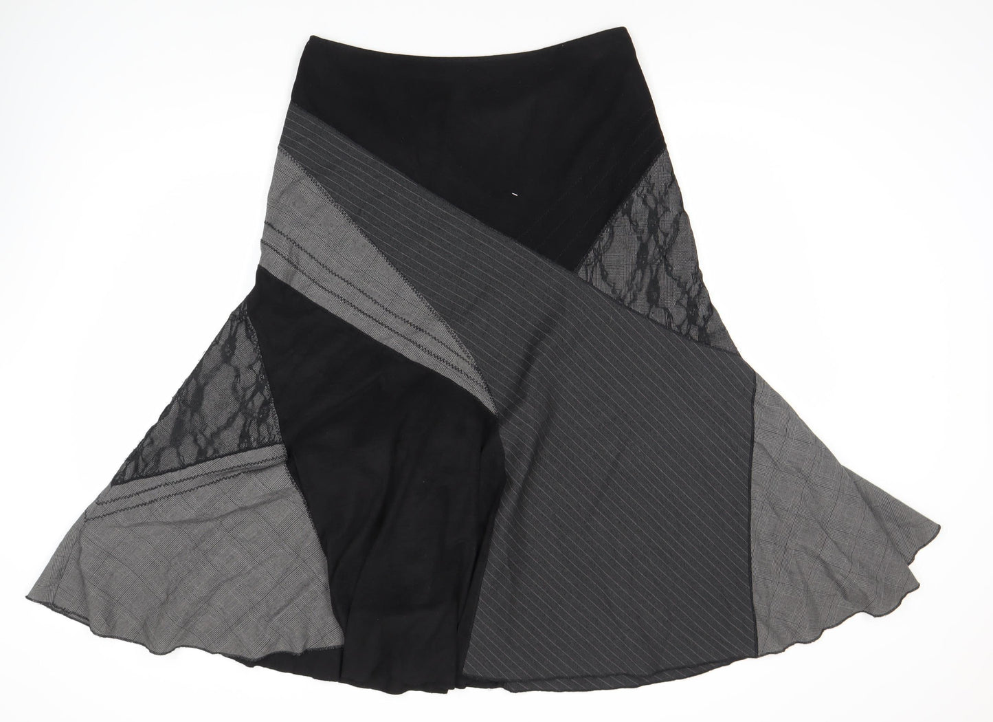 Marks and Spencer A-Line Black Lace Accent Skirt