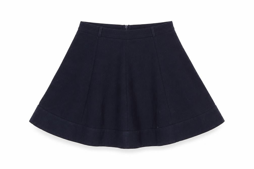 Front view of River Island Women's Blue A-Line Skirt, size 16