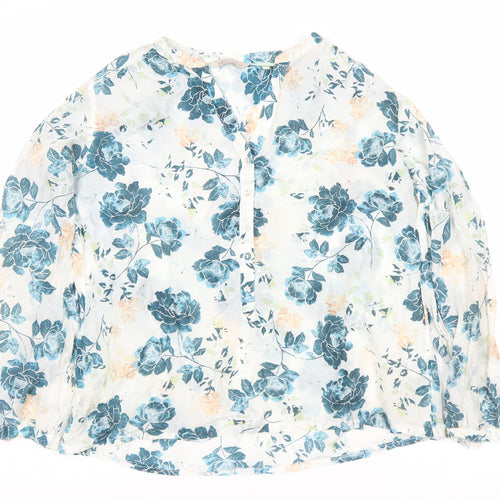Marks and Spencer Women's White Floral Blouse UK 14