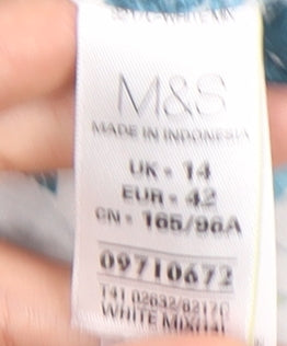 Marks and Spencer Women's White Floral Blouse UK 14