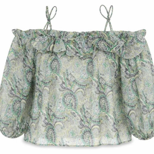 Mango Women's Green Paisley Camisole Top - Size 12