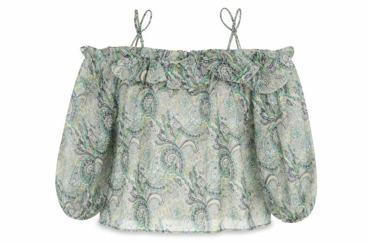Mango Women's Green Paisley Camisole Top - Size 12