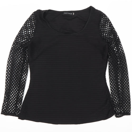 Fancylure Women's Black XL Scoop Neck Blouse