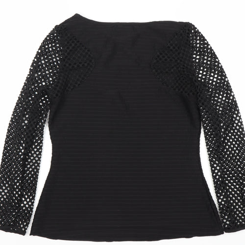 Fancylure Women's Black XL Scoop Neck Blouse