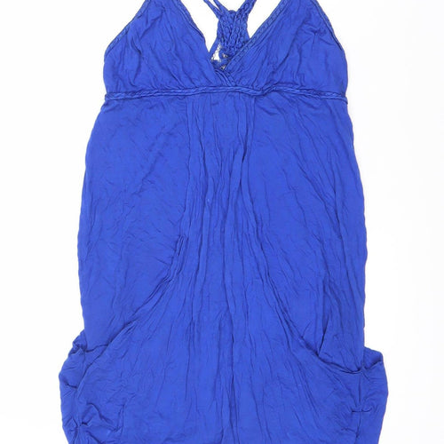 Warehouse Women's Blue Strappy Sleeve Dress, Size 6