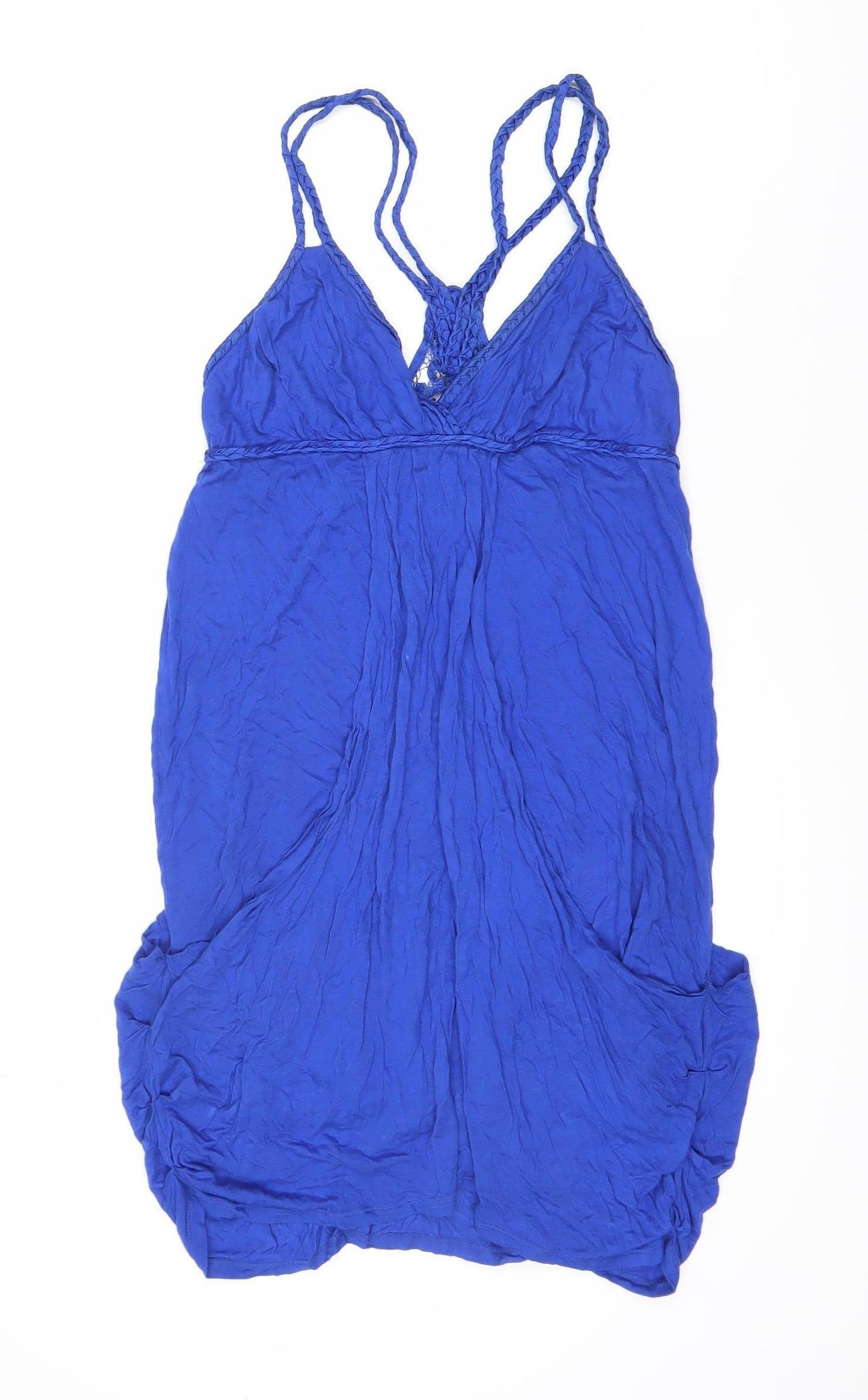 Warehouse Women's Blue Strappy Sleeve Dress, Size 6