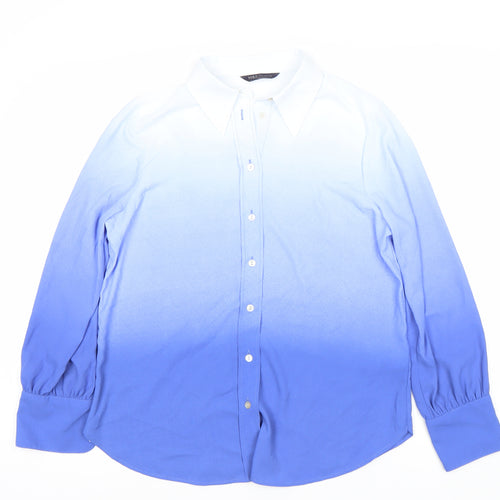 Marks and Spencer Women Blue Button-Up Shirt UK 12