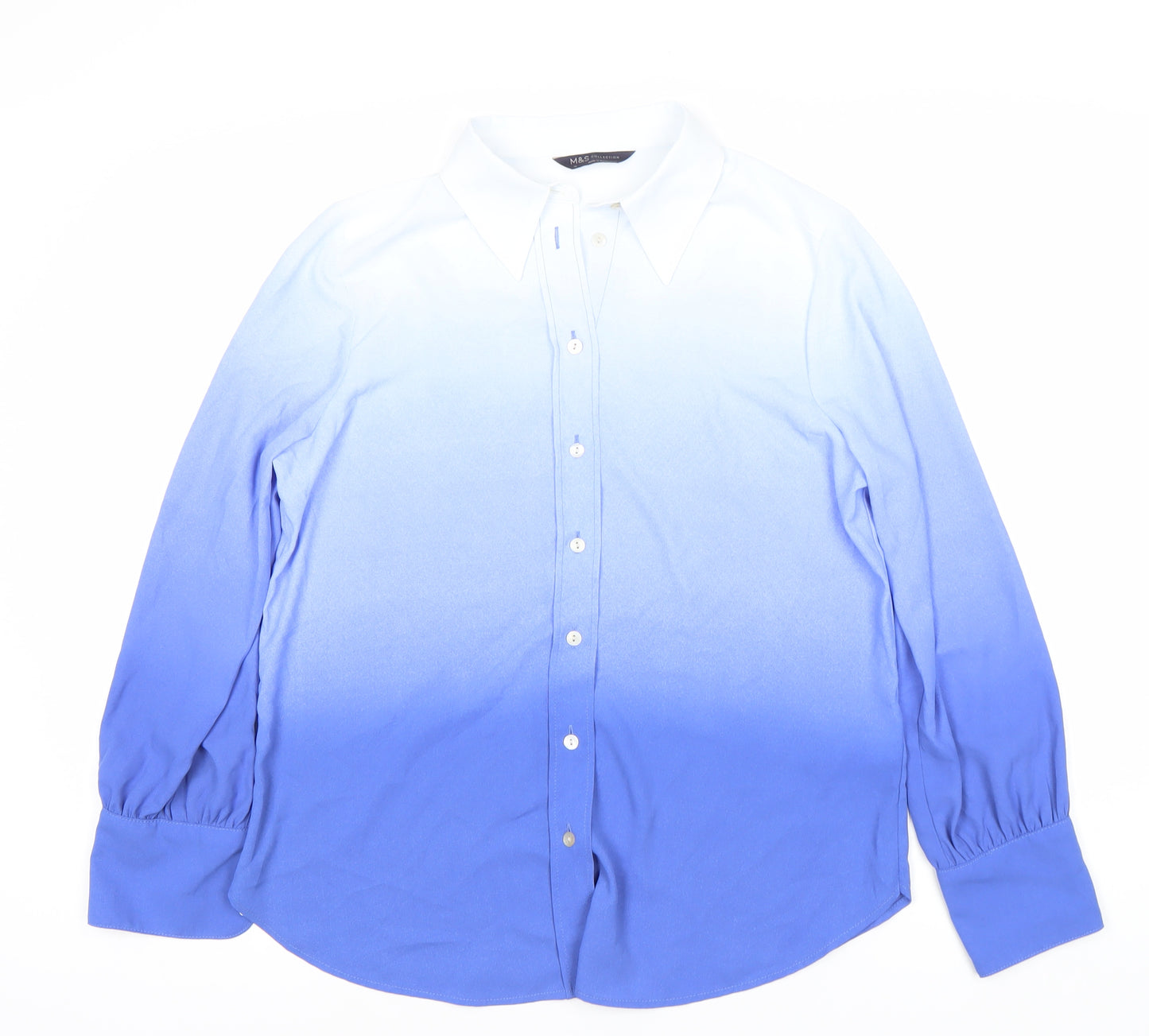 Marks and Spencer Women Blue Button-Up Shirt UK 12