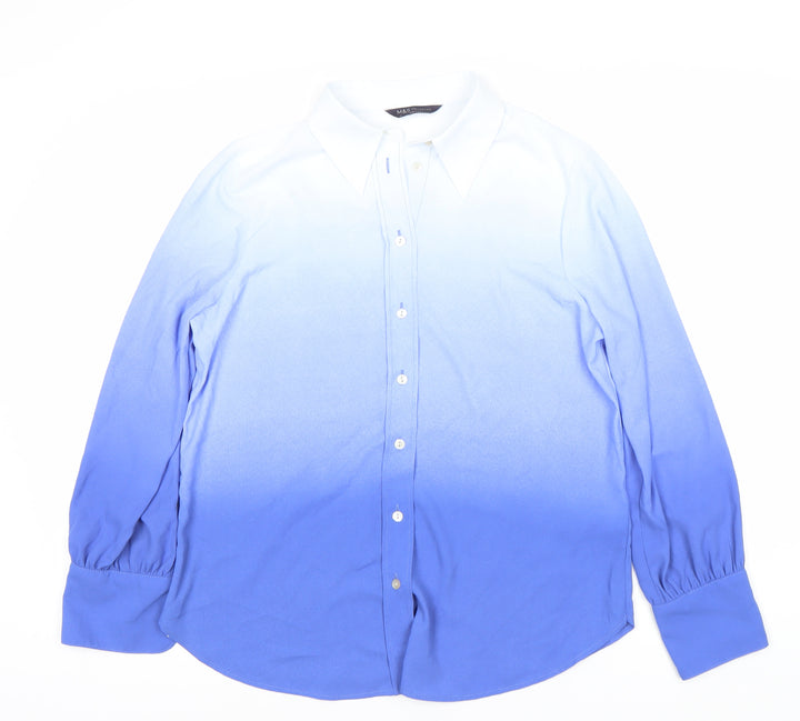 Marks and Spencer Women Blue Button-Up Shirt UK 12