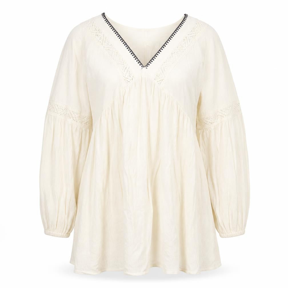 Front view of Marks & Spencer Women's Ivory Long Sleeve Dress