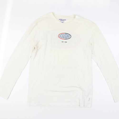 Jack & Jones Men's Ivory Relaxed Long Sleeve T-Shirt