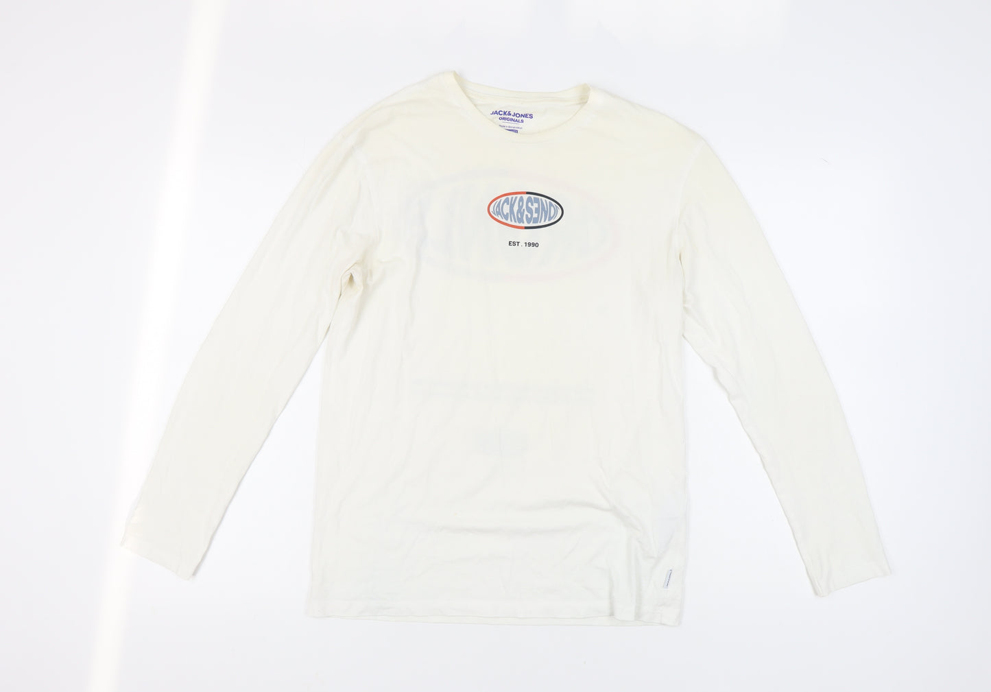 Jack & Jones Men's Ivory Relaxed Long Sleeve T-Shirt