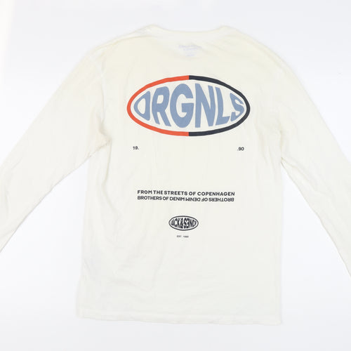 Jack & Jones Men's Ivory Relaxed Long Sleeve T-Shirt