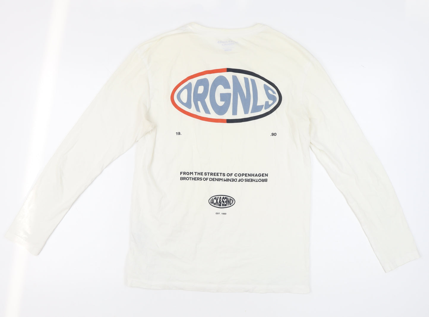 Jack & Jones Men's Ivory Relaxed Long Sleeve T-Shirt