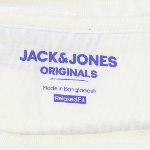Jack & Jones Men's Ivory Relaxed Long Sleeve T-Shirt