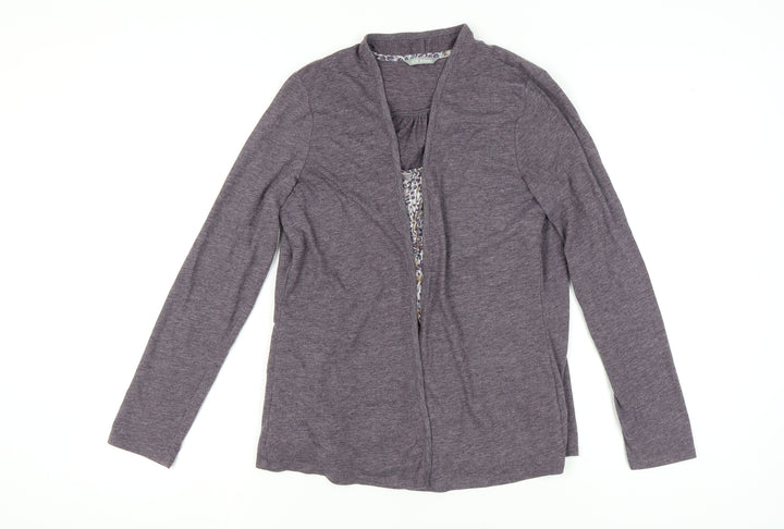 Marks and Spencer Women's Purple Blouse-Cardigan Long Sleeve Top