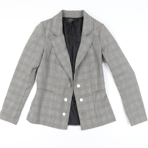 Lipsy Women's Grey Check Blazer Size 12 Workwear