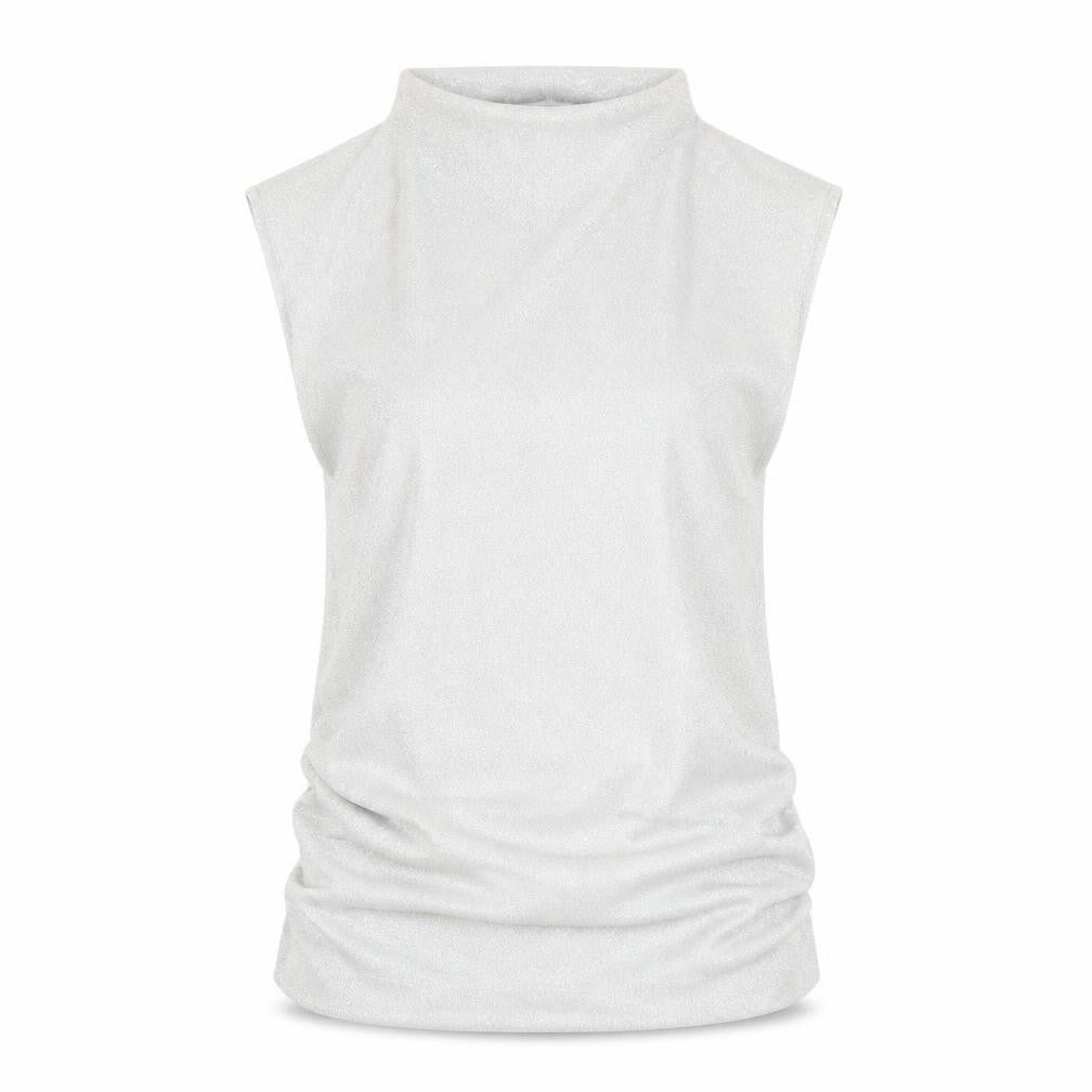 Front view of Marks & Spencer Women's Grey Sleeveless Top UK 10