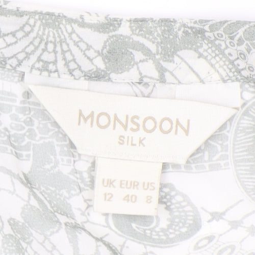 Monsoon Women's Blue Silk Blouse, Size 12