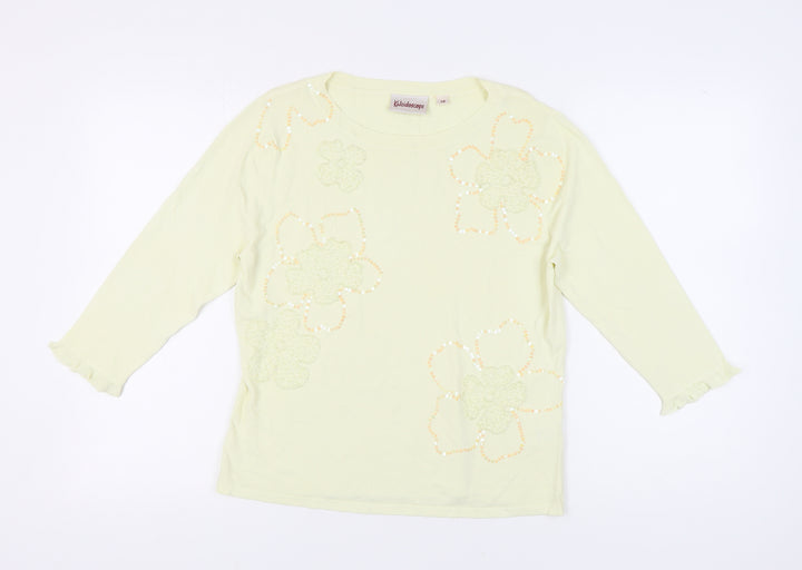 Kaleidoscope Women's Ivory Floral Jumper Size 16