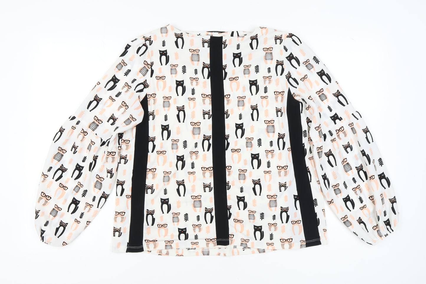 Next Women's Multicoloured Cat Print Blouse UK 16