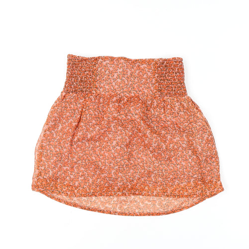 Lollys Laundry Women's Short Orange Floral Skirt
