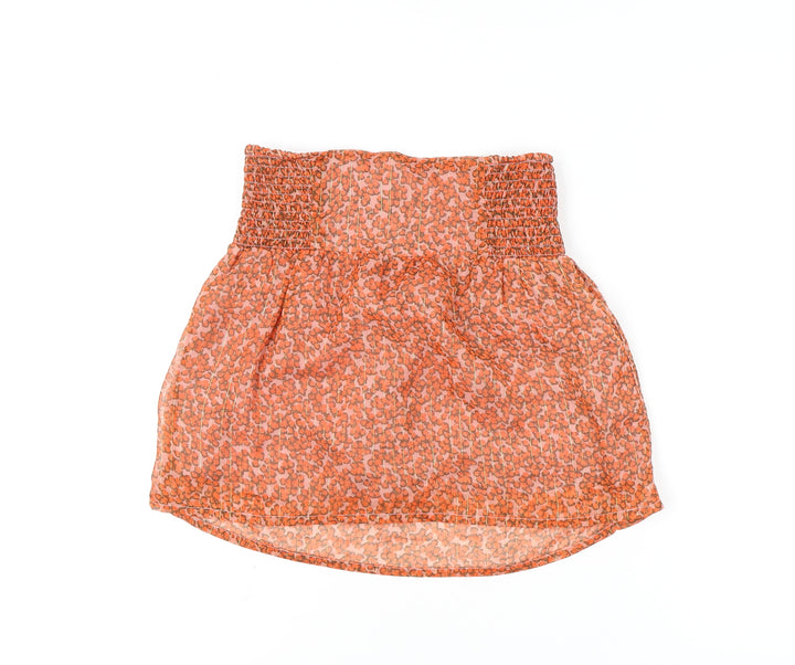 Lollys Laundry Women's Short Orange Floral Skirt
