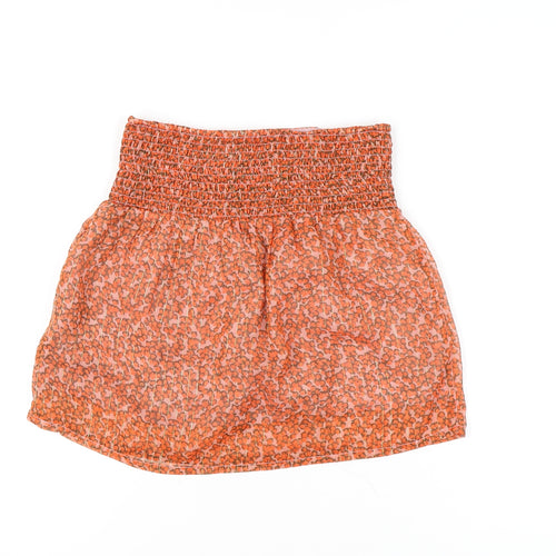 Lollys Laundry Women's Short Orange Floral Skirt