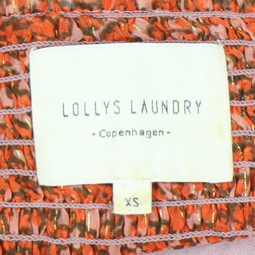 Lollys Laundry Women's Short Orange Floral Skirt
