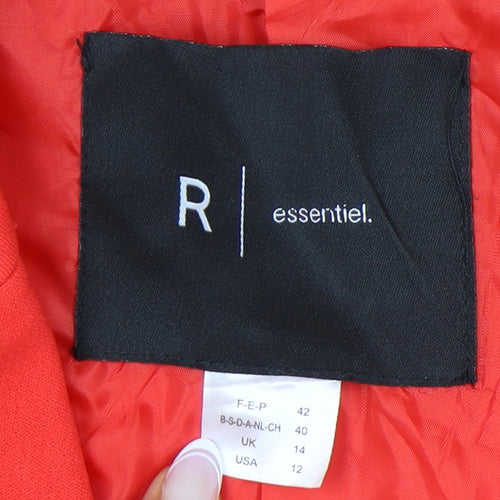 La Redoute Women's Red Relaxed Mid-Length Coat Size 14