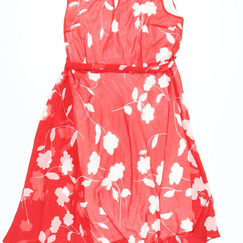 Kaleidoscope Women's Red Floral A-Line Dress Size 14