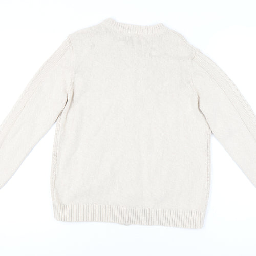Isle Essentials Beige Cable-Knit Cardigan Women's L
