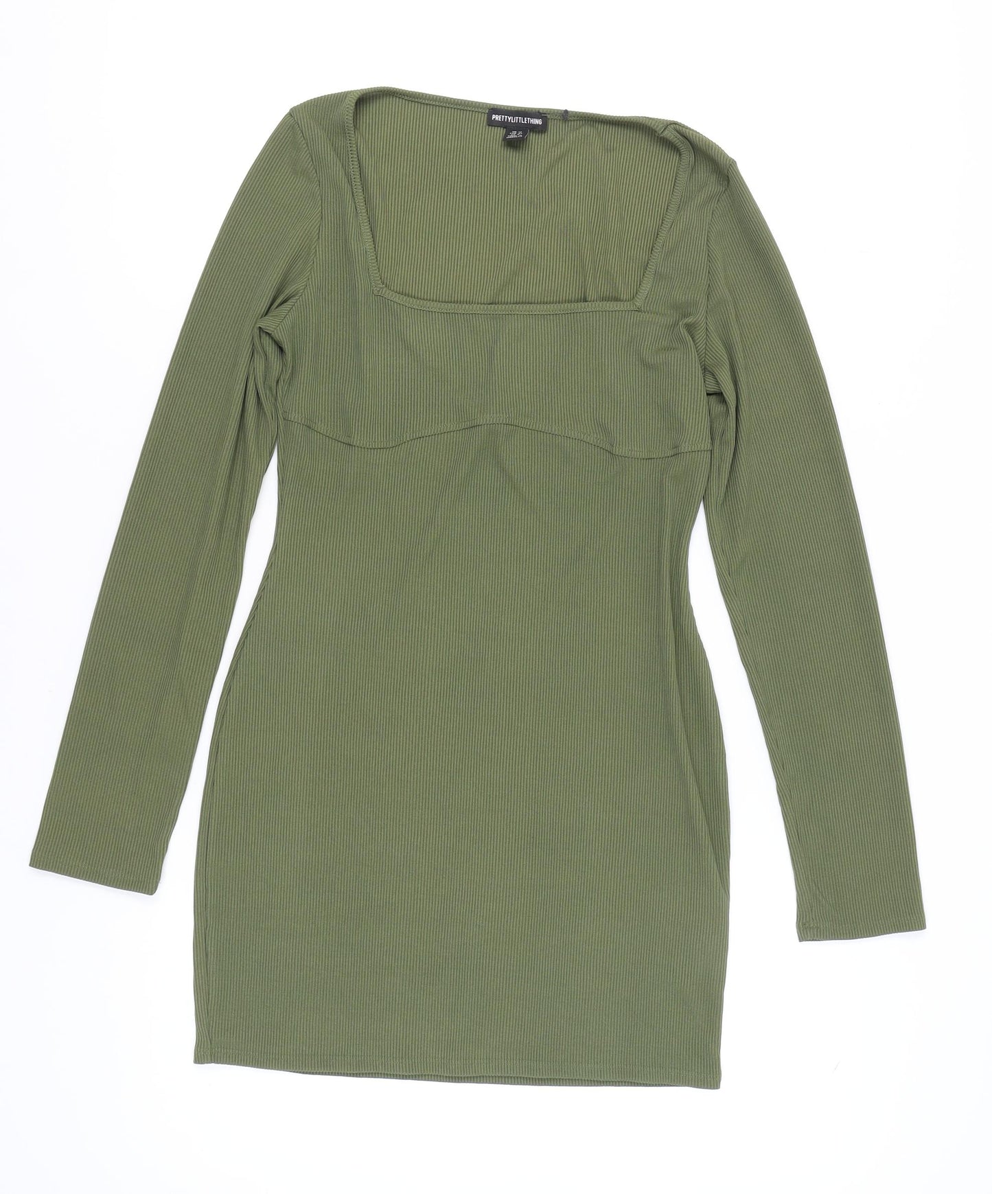 PrettyLittleThing Women's Green Bodycon Dress UK 12