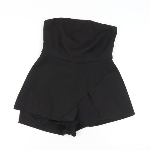 Missguided Women's Black Belted Strapless Playsuit, M, Party Ready
